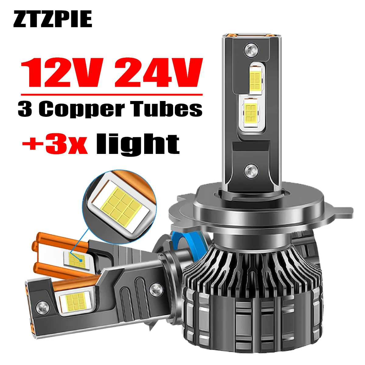 ZTZPIE 6500K HB3 HB4 9005 9006 H1 H7 Led H4 H11 Bulbs Canbus Led Lamp CSP 7055 Car Headlight Light 2300w  12V Fog Light