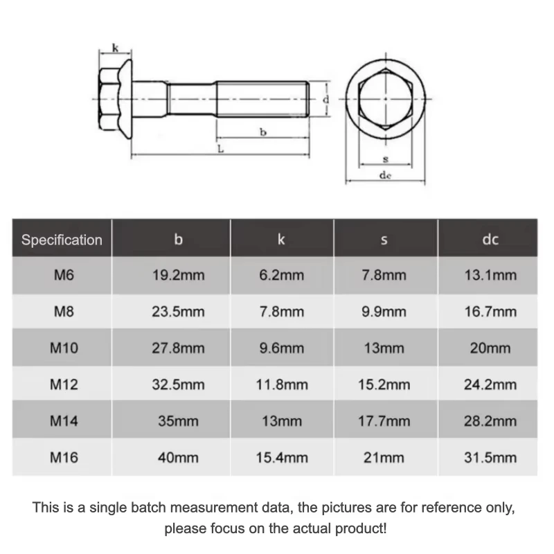 GB5787 Hexagon Flange Cap Screw M6 M8 M10 M12 M14 M16 Dacromet Flange Bolt Grade 10.9 Hex Washer Head Car Bolt Metric Thread