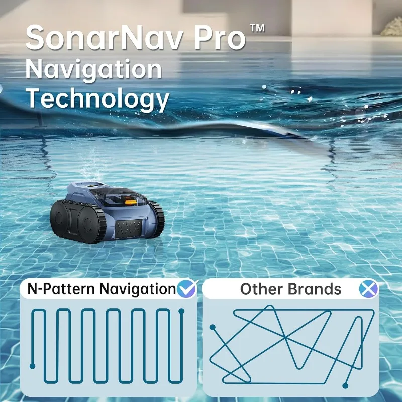 2025 New Pool Vacuum Up to 180 Mins Run time, Robotic Pool Cleaner Above Ground Pool Vacuum for Inground Pools