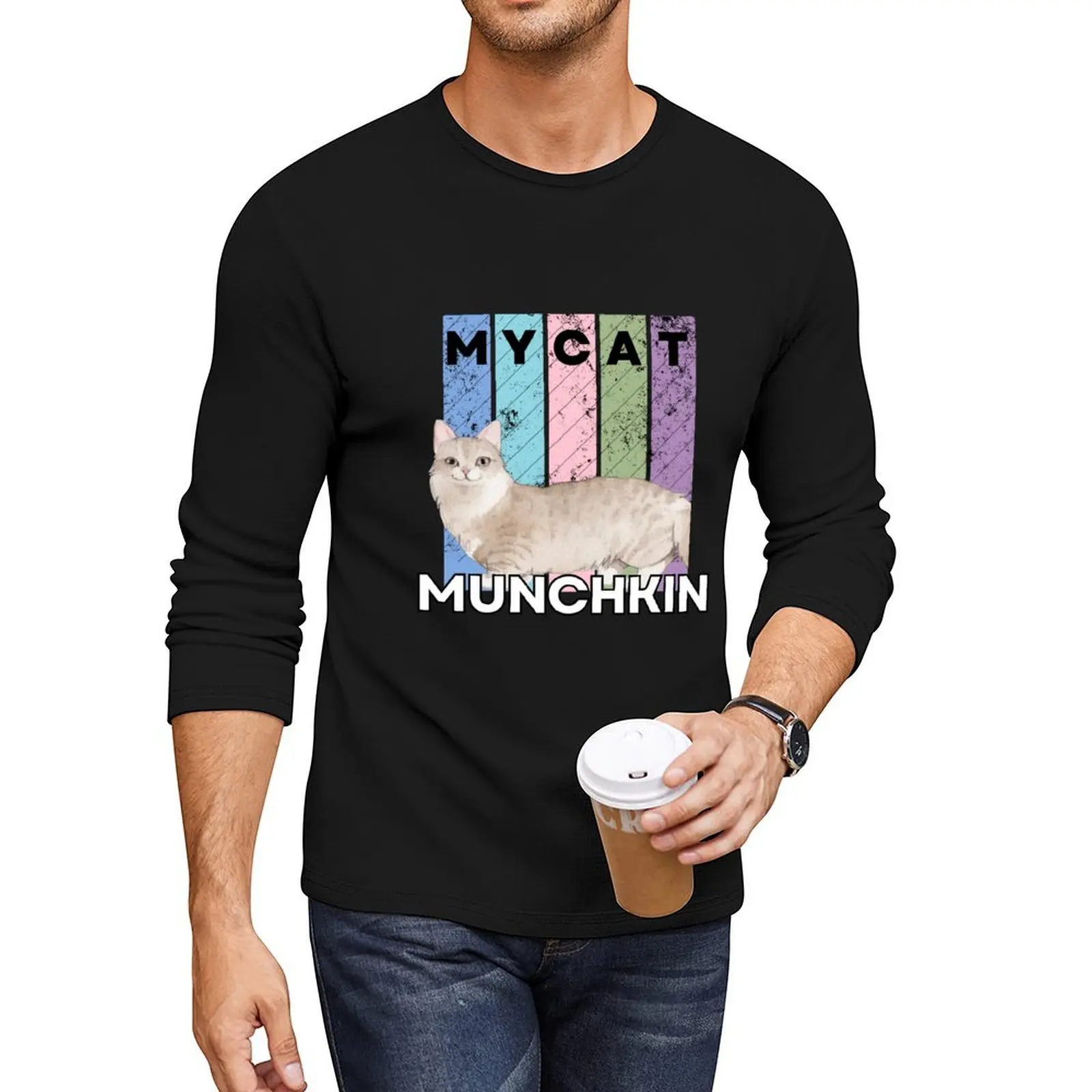 My Cat : Munchkin Long T-Shirt quick-drying t-shirt oversized t shirt sweat shirt t-shirts man big and tall t shirts for men