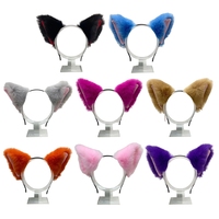 Y166 Unisex Cartoon Headband for Cat Ears Shaped Hair Hoop Plush Party Headpiece Hair Band Party Cosplay Costume Props