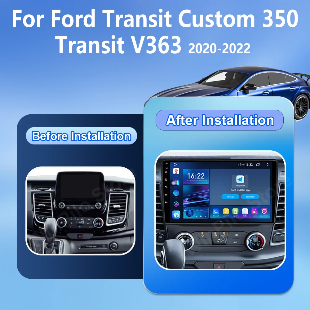 Android 16 Radio Stereo For Ford Transit Custom 350 Transit V363 2020 2021 2022 Auto Multimedia Video Player 4G Wireless Carplay