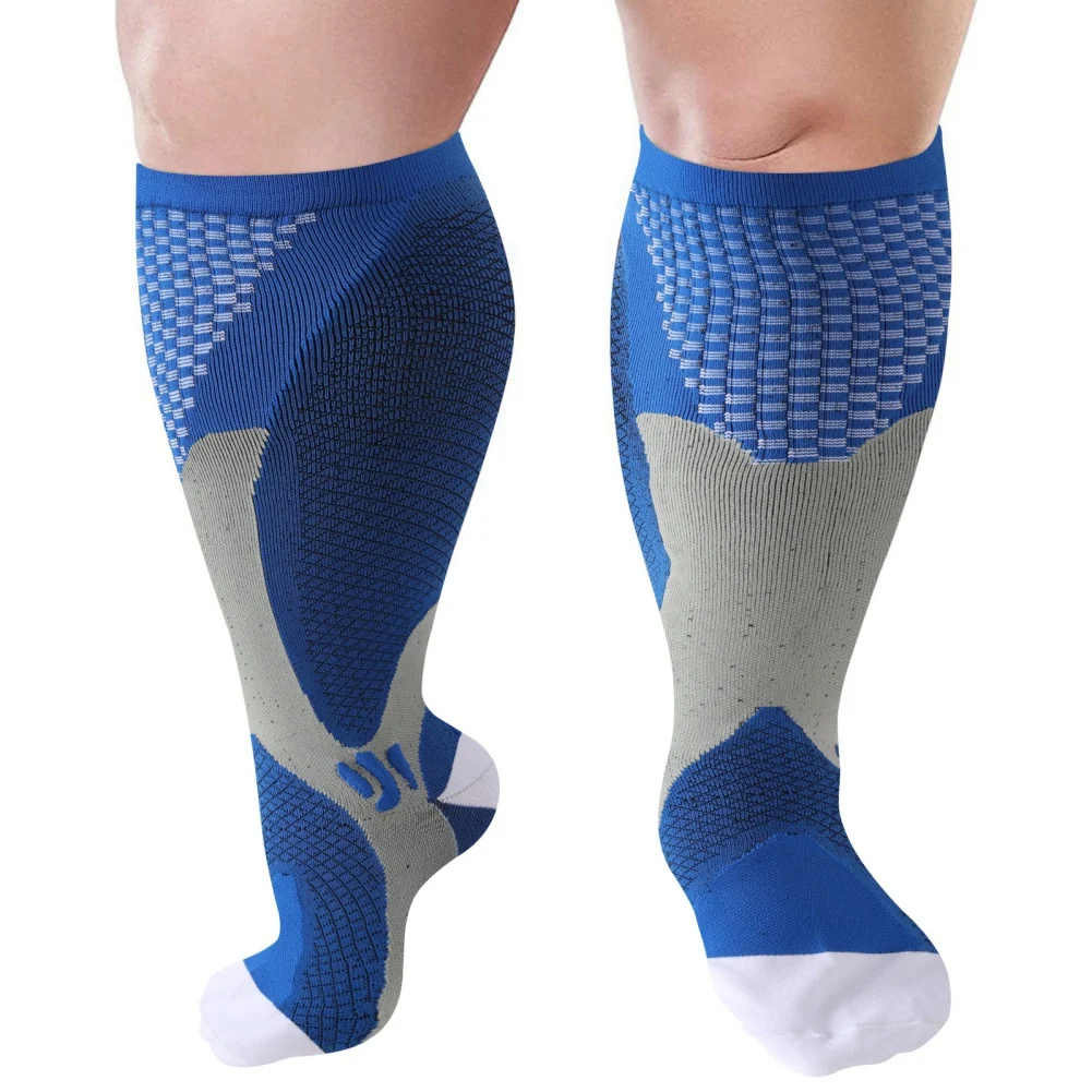 

Compression Socks Wide Calf Women Men Support Stockings Reduces Swelling Pain Nurses Running Travel Flight