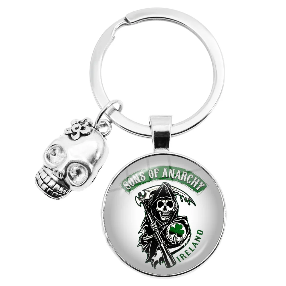Freedom Symbol Sons of Anarchy Key Chain Rock Punk Keyring Vest Cosplay Purse Bag Skeleton Accessories Keychains