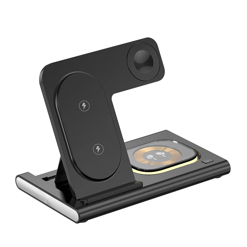 3 in 1 LED Foldable Wireless Charger Stand For Samsung S24 S23 S22 Watch 6 5 4 Active 1 2 Galaxy Buds Fast Charging Station