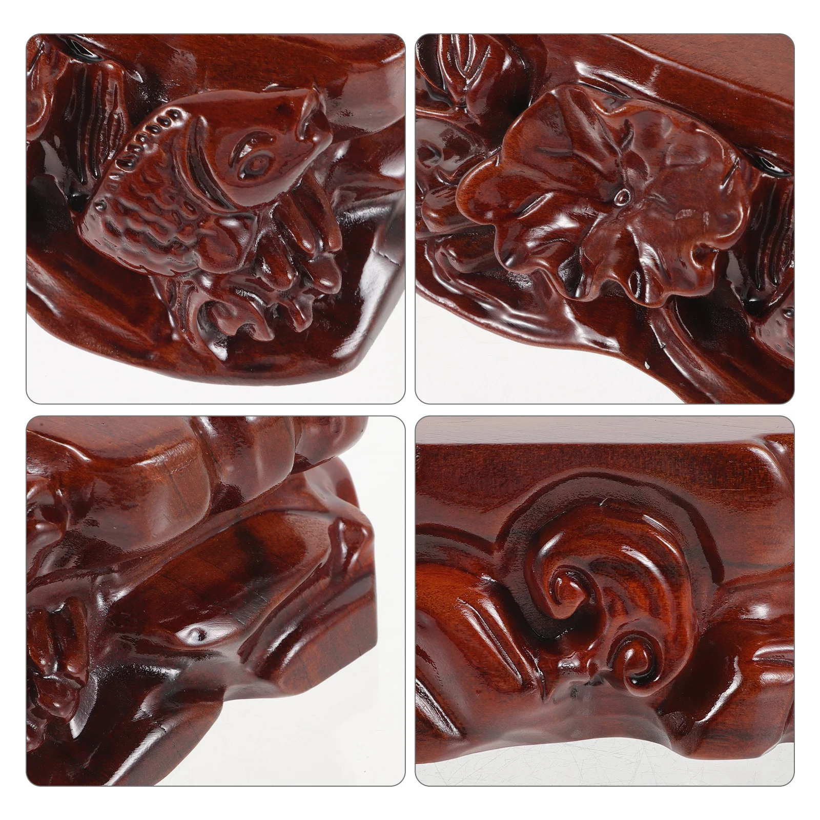 

Solid Wood Oriental Pedestal Stand Decorative Carved Wood Riser for Plant Display Buddha Statue Home Decor Pedestal Stand