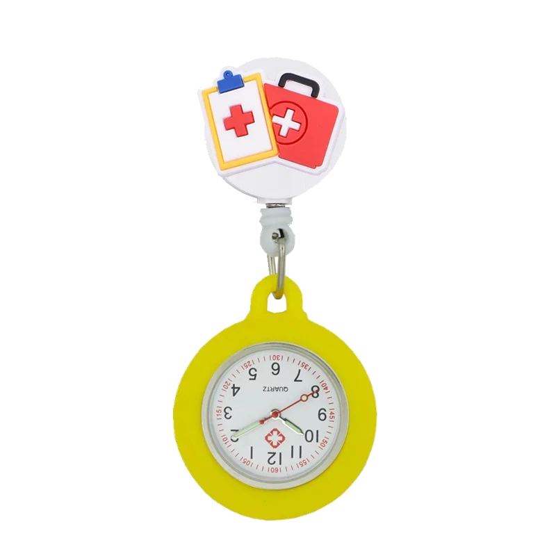 YIJIA Medical Logo Retractable Badge Reel YOYO Watche for Nurse with Silicone Case and Luminous Pointer