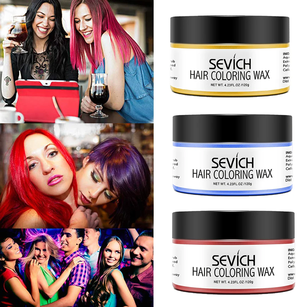 SEVICH 120g Hair Color Wax Temporary Hair Colour Cream Hair Molding Paste 10-Color Hairs Dye Wax Mud For Daily Party Cosplay