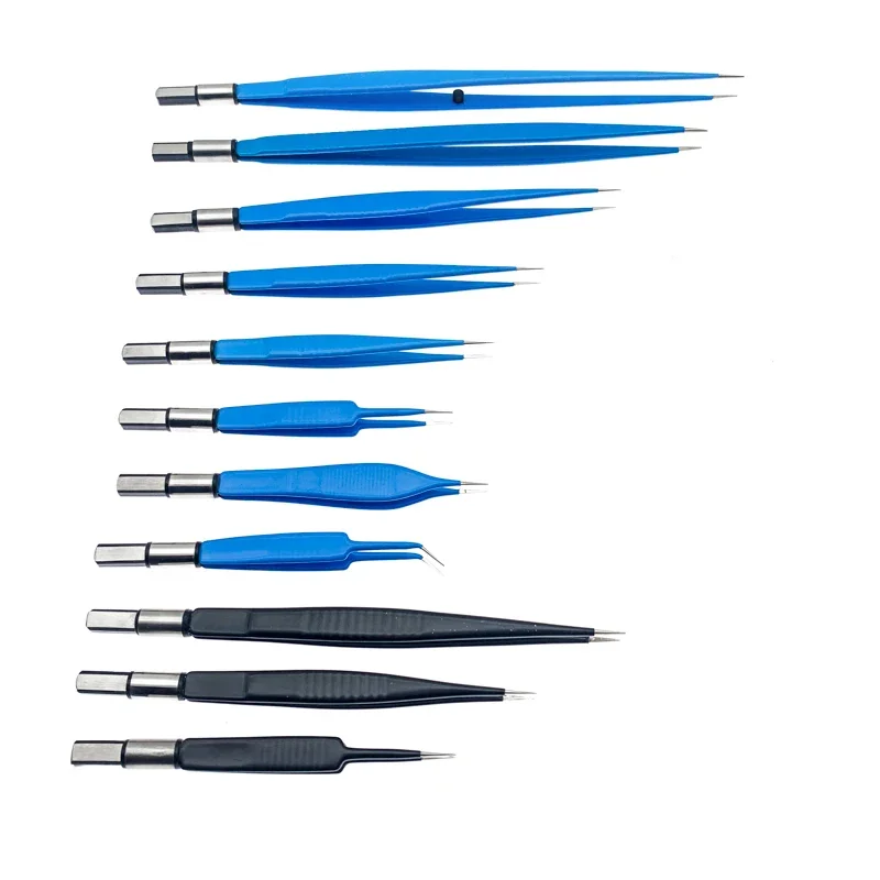 Titanium Bipolar Forceps Straight Curved Shaft Insulated Ophthalmic Eyelid Microsurgical Forceps Surgical Instruments