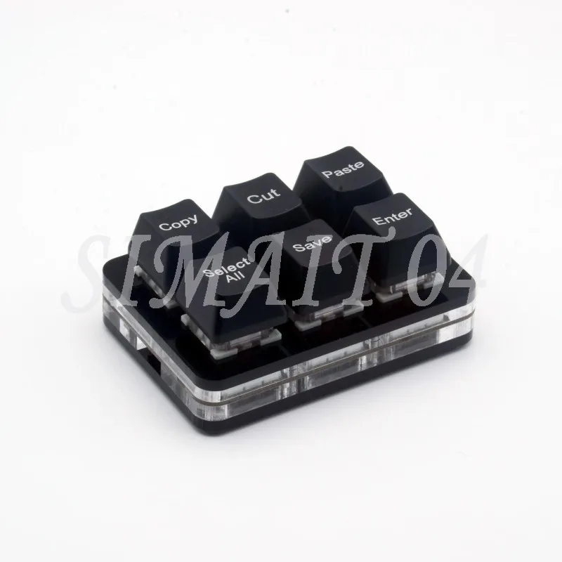 Copy Paste Cut Select All Save Office USB Keyboard Dual TYPEC Custom USB Keyboard Dual 6 Keys
