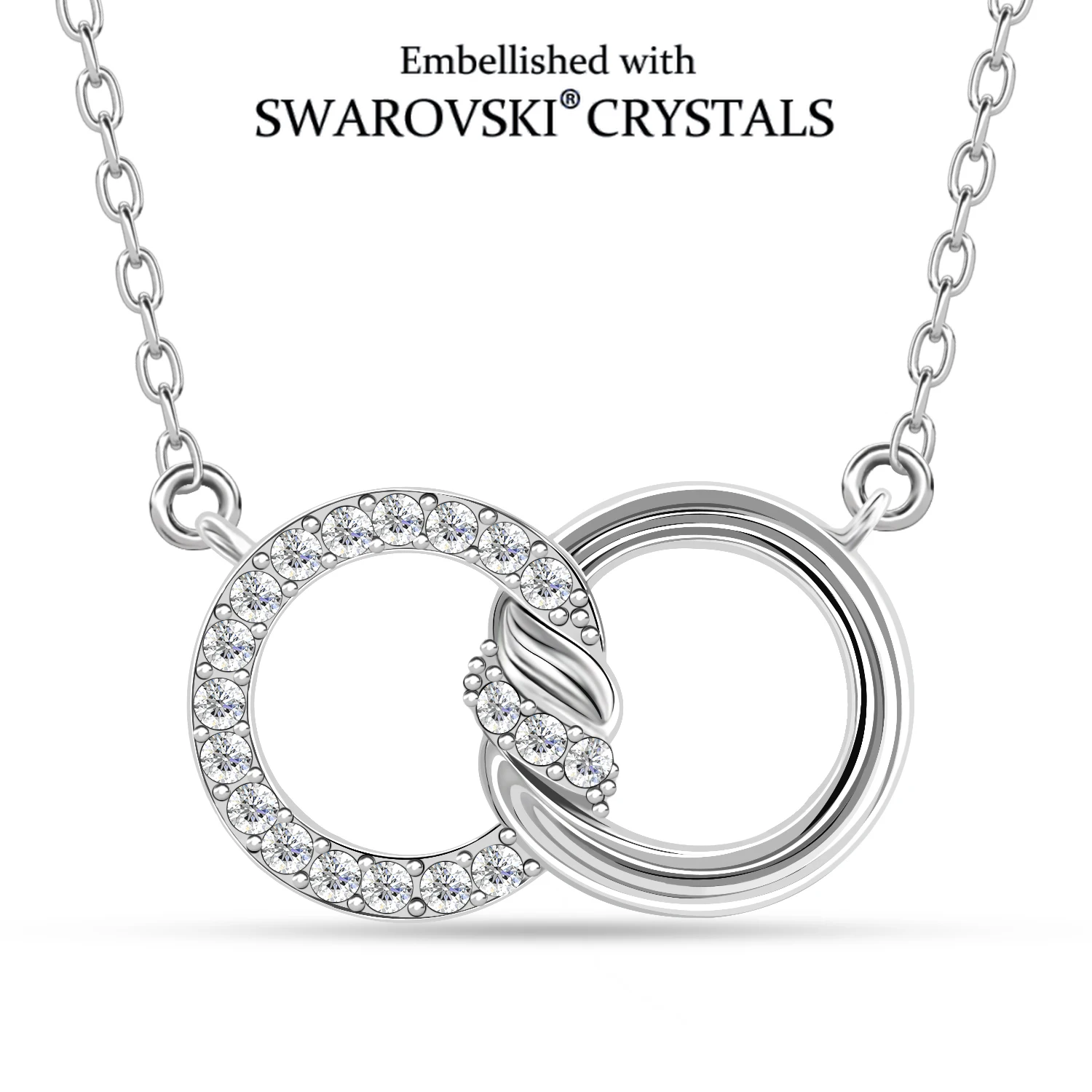 

Interlocking Circle Pendant Embellished with Swarovski Crystals Copper Rose Gold Plated Women Jewelry Bridal Prom Valentine Gift