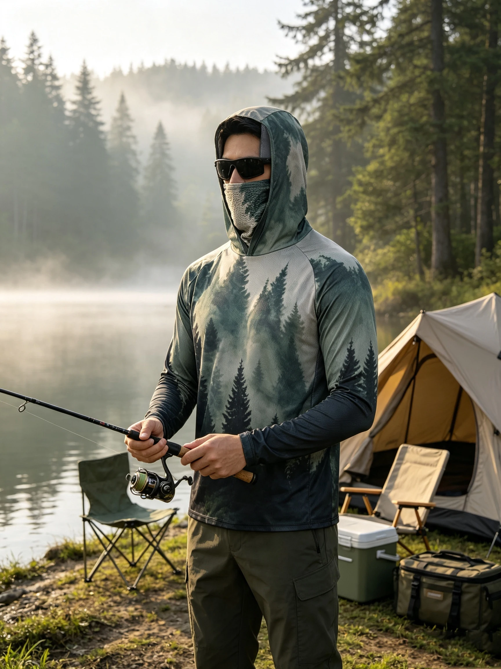 Kaos Hoodie Pancing dengan Mas - Fishing Hoodie ulasan dan harga
