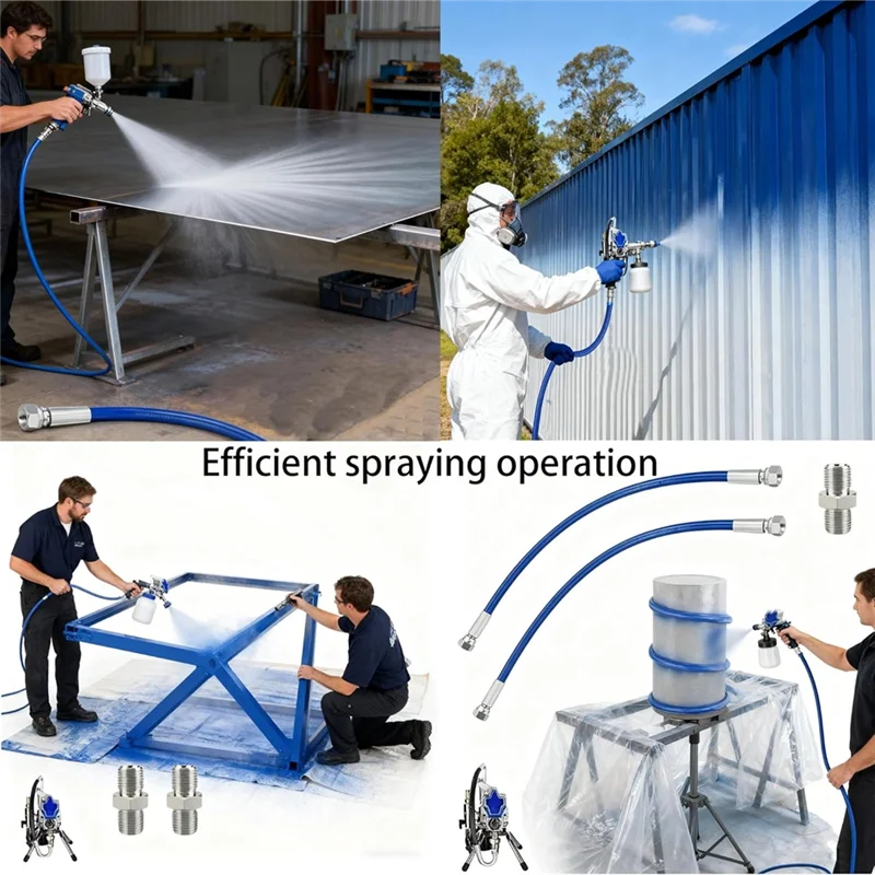 สายฉีดพ่น MCGS-For 490 495 595 390 395 พร้อมข้อต่อ 1.65 ฟุต/50 ซม. สายด้านข้างสำหรับเครื่องพ่นแบบไร้อากาศแรงดันสูง อุปกรณ์เสริมสำหรับเปลี่ยน