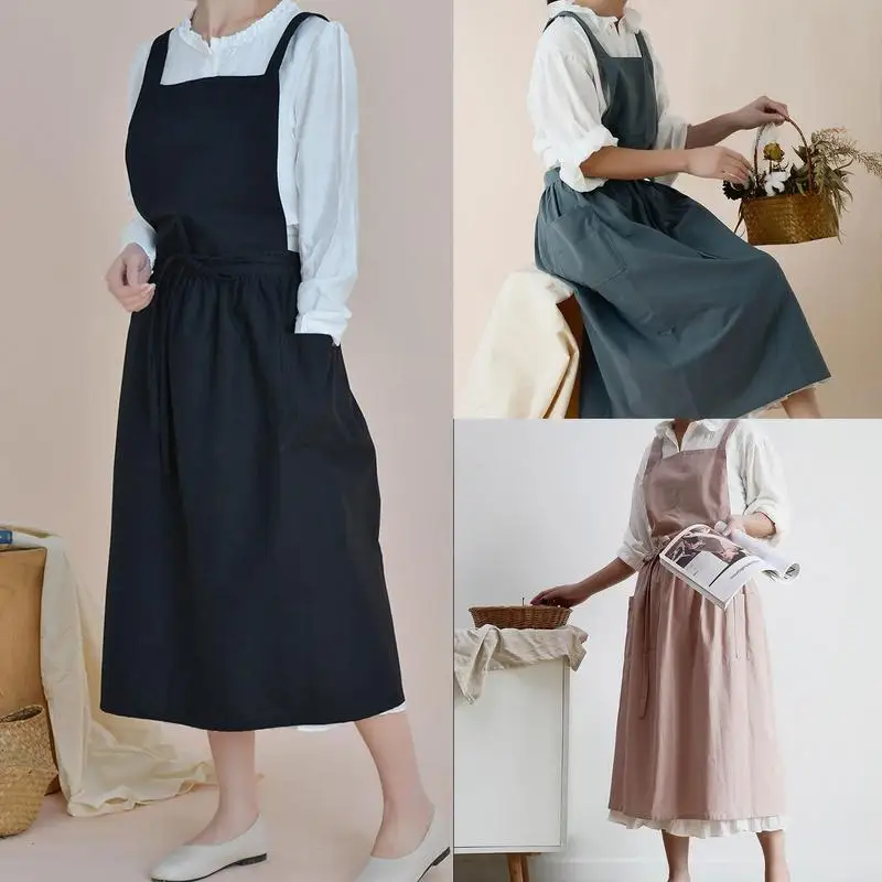 New Fashion Kitchen Aprons For Women Men Chef Work Apron Grill Restaurant Bar Shop Cafes Beauty Nails Studios Uniform