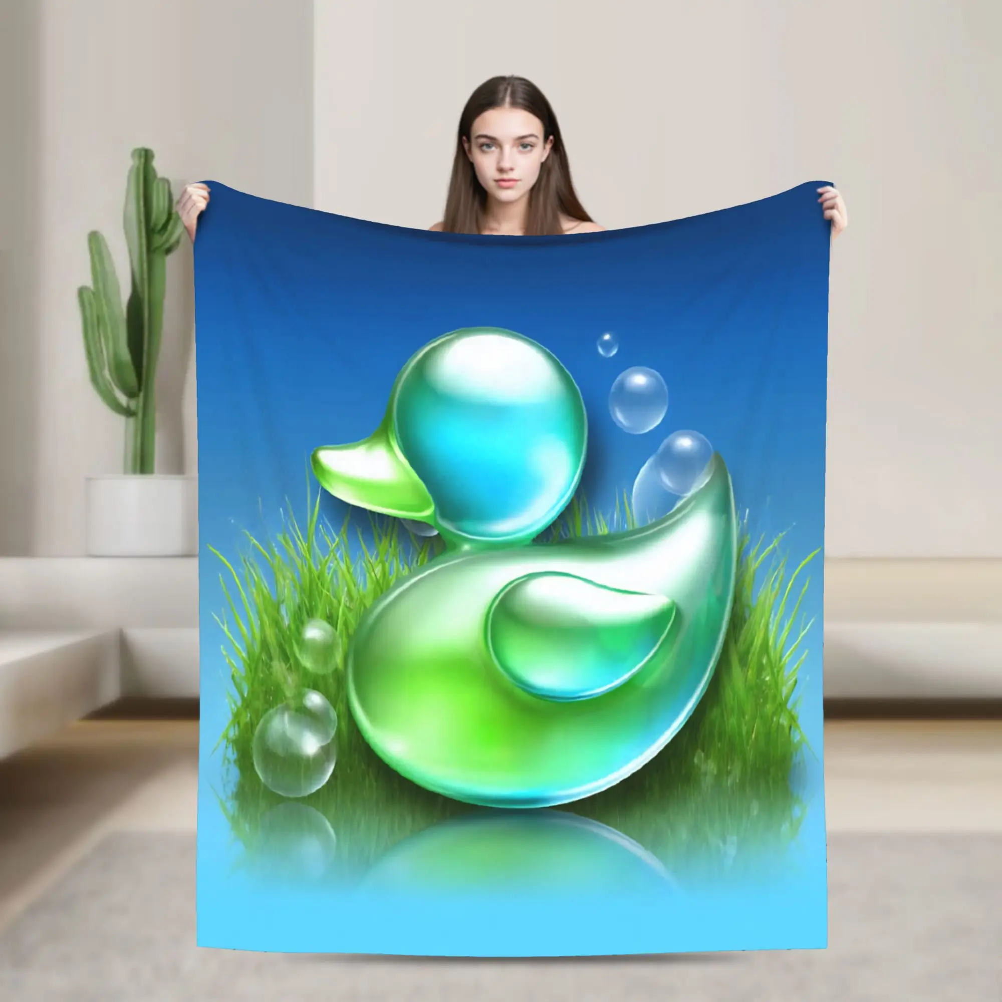 Frutiger Aero Duck Blankets  Fuzzy Novelty Soft Throw Blanket for Home Restaurant Autumn/Winter