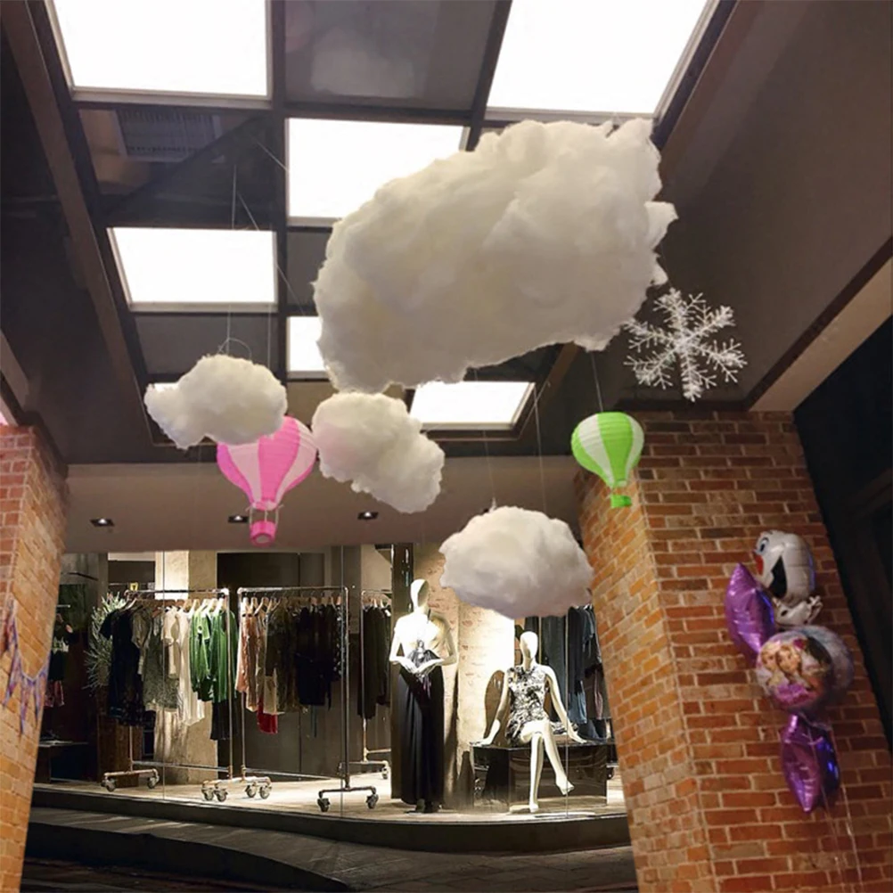 

1pcs Cotton Cloud Decor Cloud Hanging Ornament For Nursery Room Decoration, Diy Pendant Kids Bedroom Wedding Party Ceiling