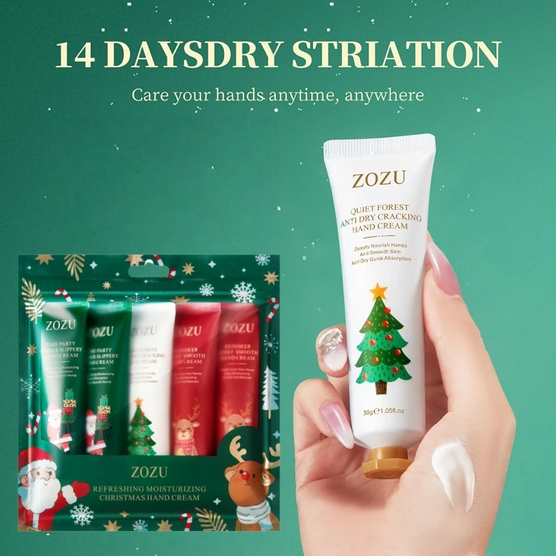 Christmas Hand Cream Set, Contains 3 Styles, Each 30g, Contains Niacinamide, Hyaluronic Acid and Other Ingredients, Moisturizing Texture, Nourishes the Skin, and Has a Light Fragrance Seasonal Mainten image 4