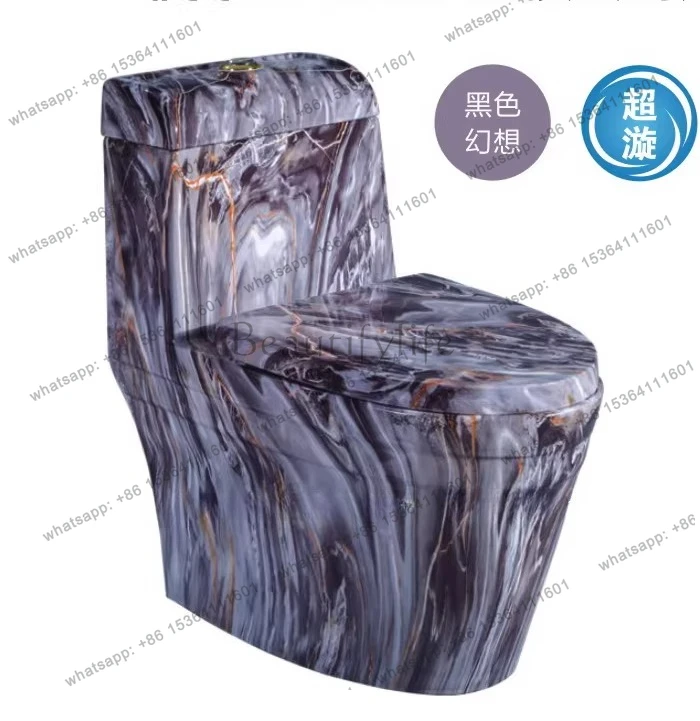 Boutique high-end wood grain, marble pattern toilet, super swirl one-piece toilet toilet