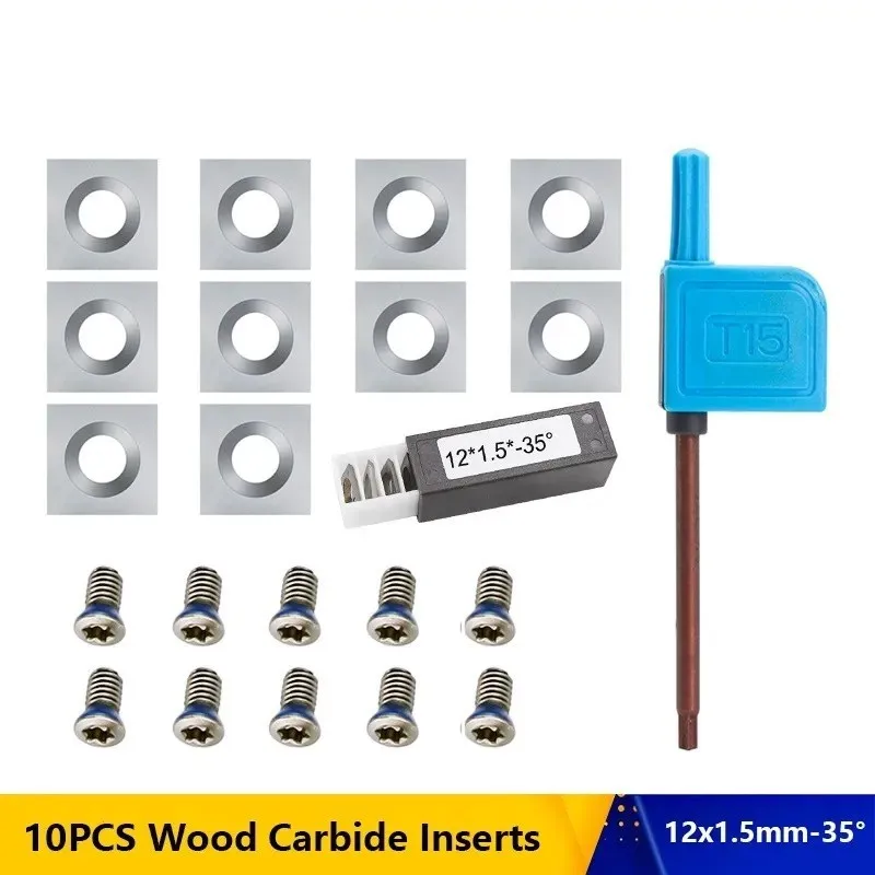 Carbide Insert 12x12x1.5mm 35 Degrees 10Pcs Corners Insert Blade Planer Cutter