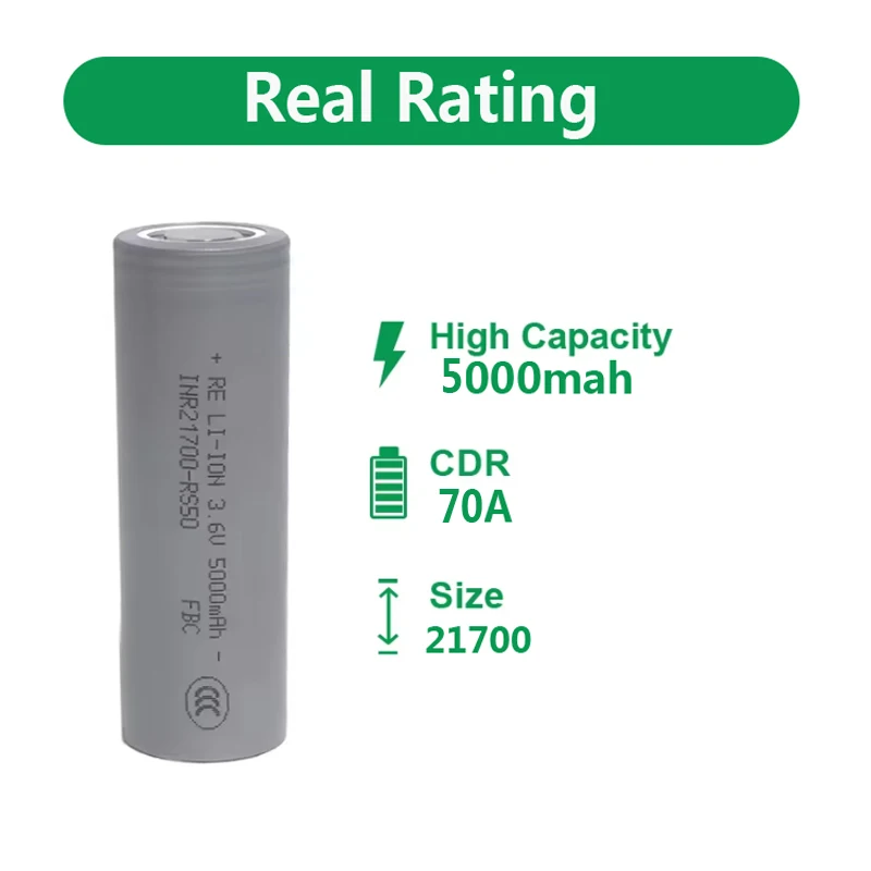 Original Reliance INR 21700 RS40 4000mah RS50 5000mah CDR 70A 3.6V Battery High Drain Lithium Ion For Power Tools view 2