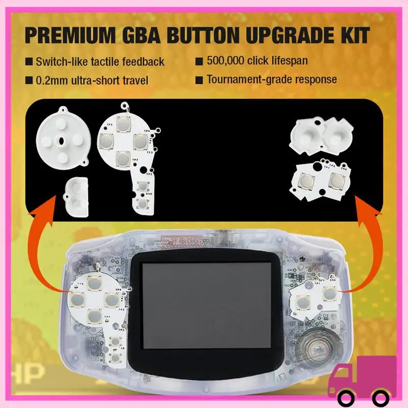 Compact For GBA Membrane Button Tactile Upgrade Modify Kit With Screwdriver Kit For GBA Console Replacement Repairs Accessories