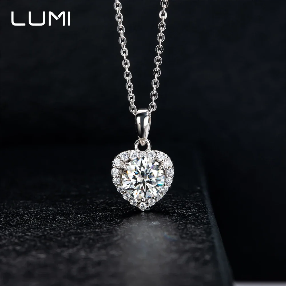 

Романтическая форма сердца 1 карат VVS1 муассанит S925 серебряный кулон для женщин вечерние юбилей подарок на день рождения ювелирные изделия для помолвки