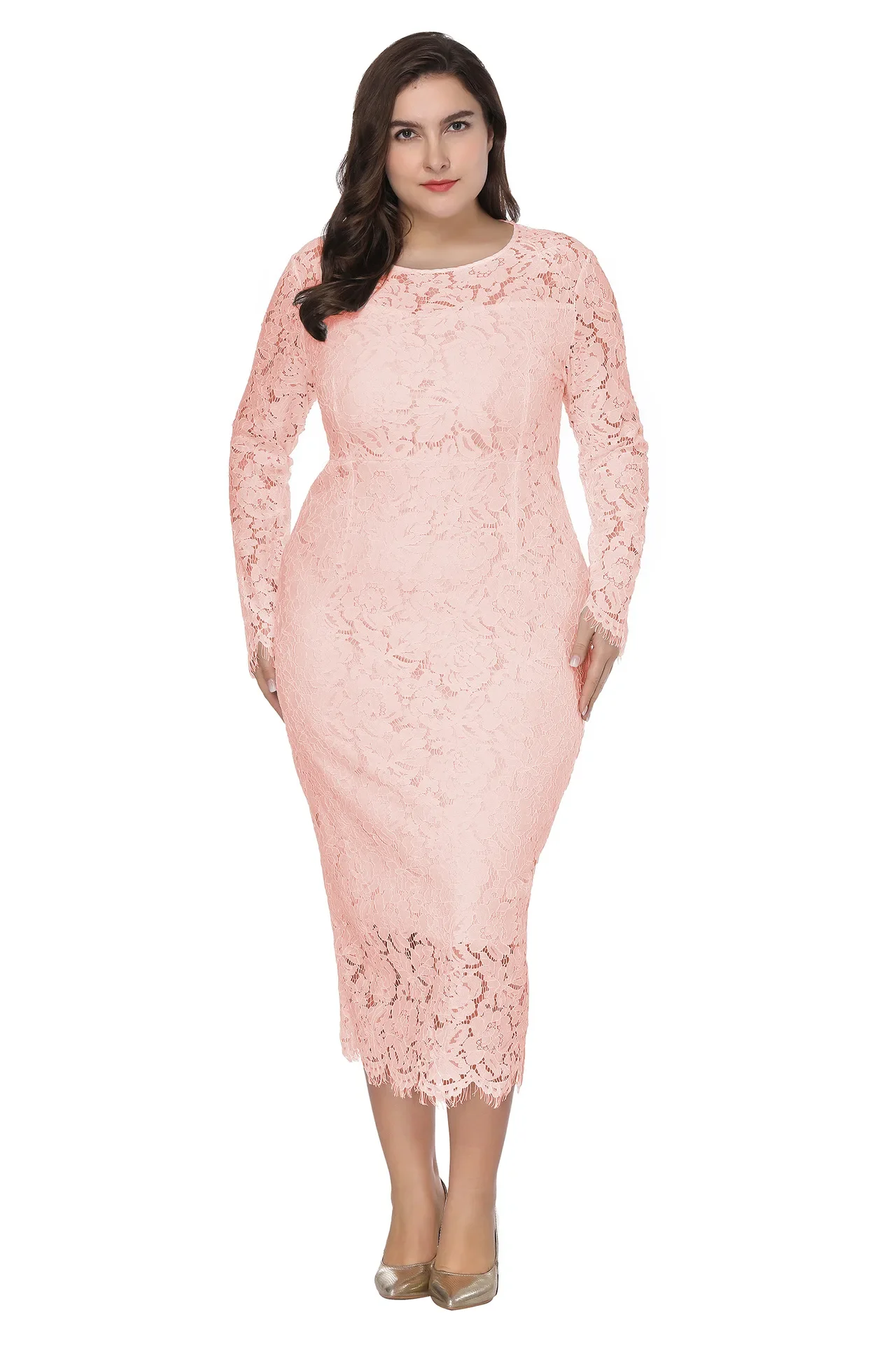 

African Dresses for Women 2024 Spring Summer Elegant African Long Sleeve Lace Plus Size Party Evening Long Maxi Dress XL-6XL