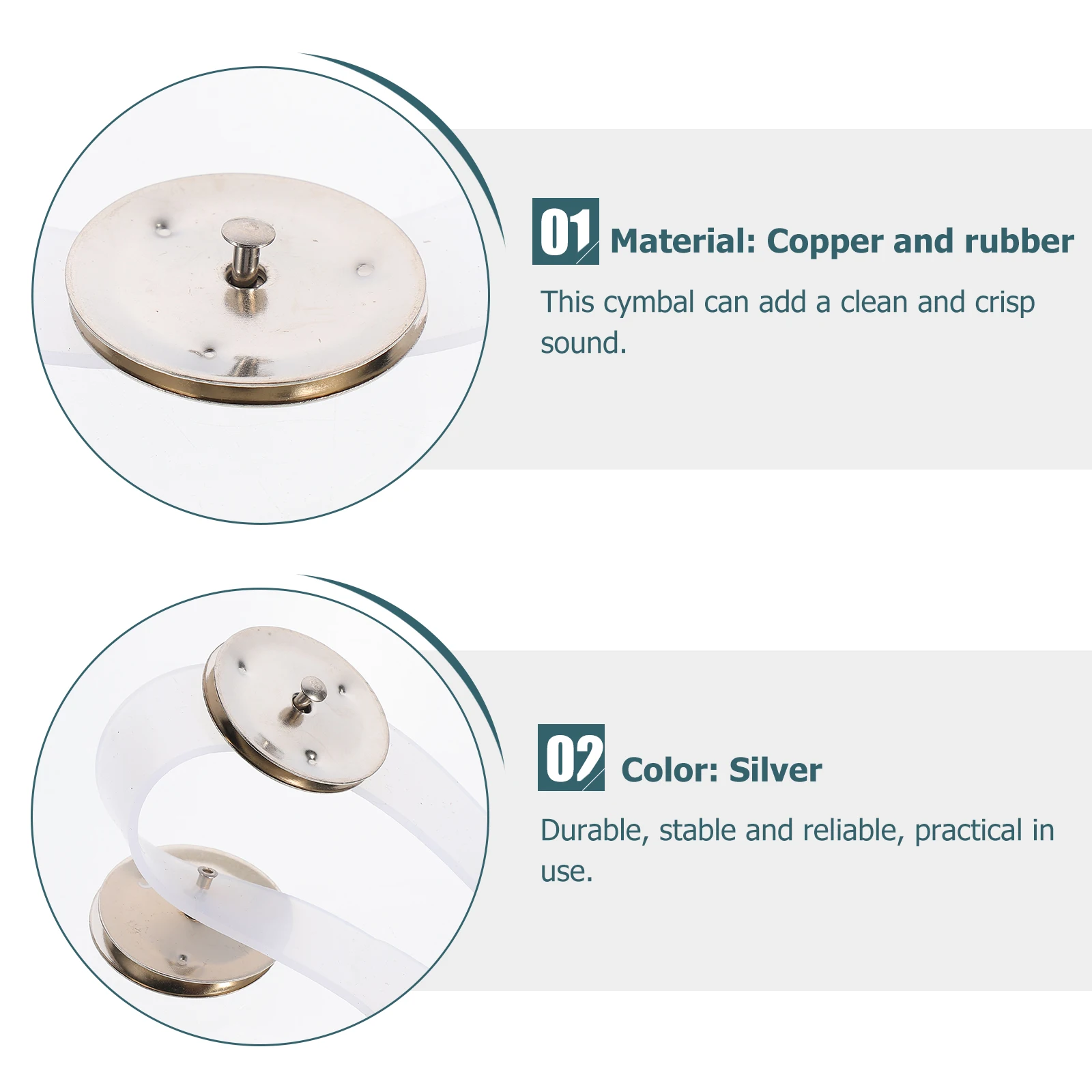 

Cymbals Copper Bell Drum Accessory Hi Hat Durable Accessories Rings for Drums Rubber