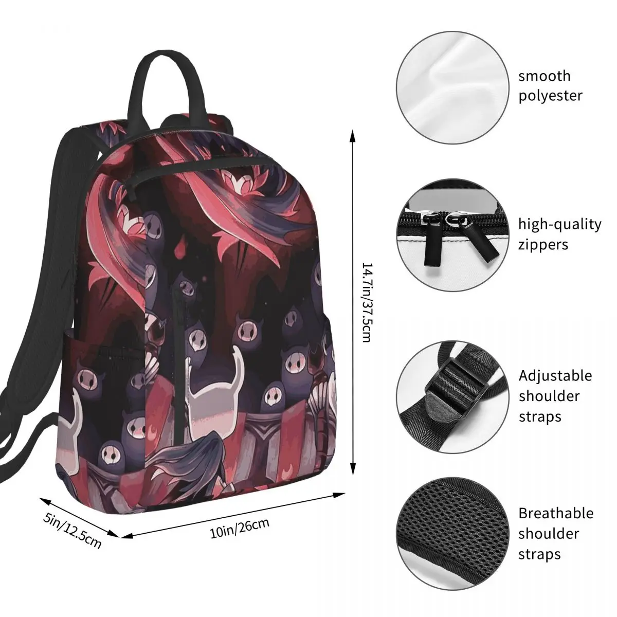 Hollow Knight Backpack Student BookBag Kids School Bag Computer Shoulder Bags Men Women