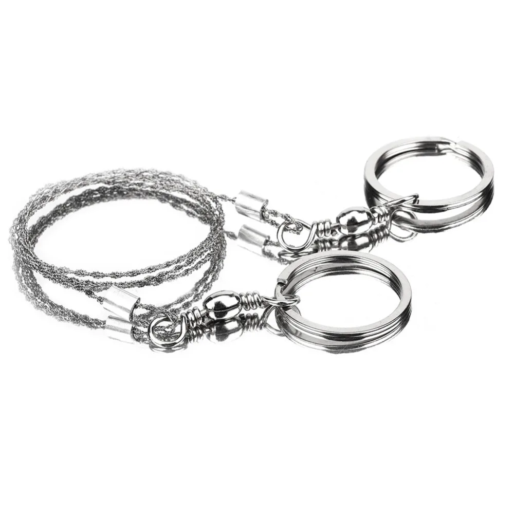 2Pcs Safe Stainless Steel Portable Angle Saw Sharp Strong Wire Saw Pull Ring Design Compact Survival Saw Survival Use