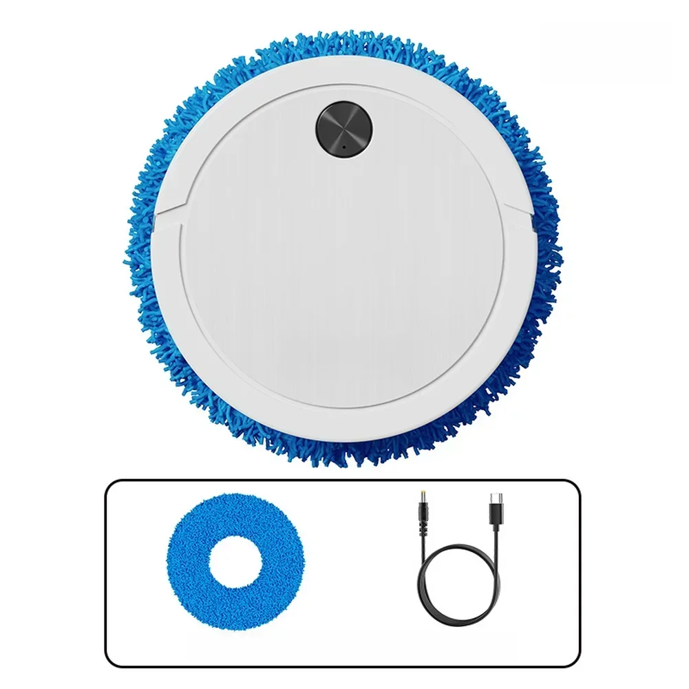 1 Pcs Smart Robot Vacuum And Mop 3 In 1 USB Rechargeable Quiet Cleaner For Home Dry Wet Floor Cleaning Black White