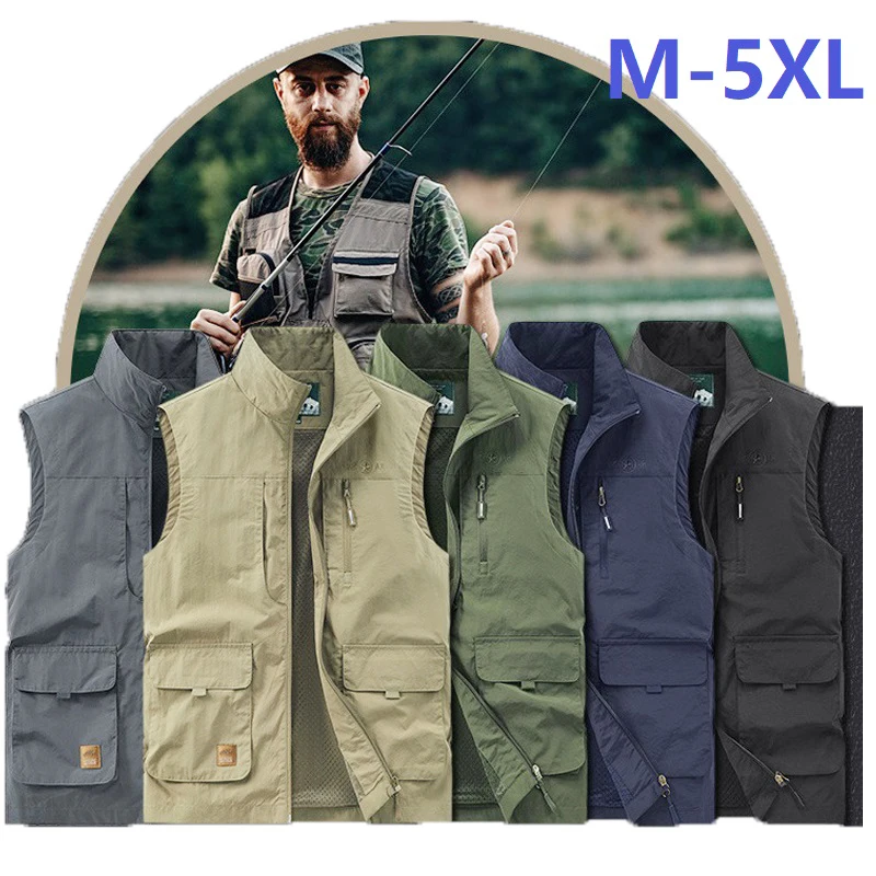 

2024Fishing Jacket Quick-drying Cargo Vest Multi-pocket Mountaineer Vest Outdoor Photographer Vest Multi Pocket Summer Waistcoat