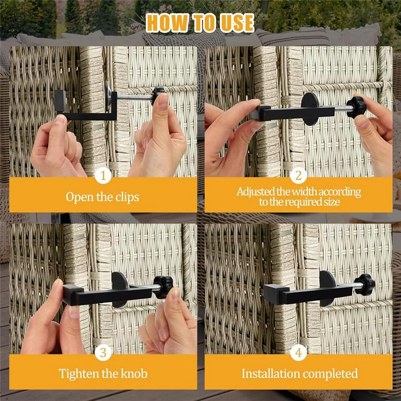 ABSE-6PCS Outdoor Patio Furniture Clips,Adjustable Sectional Couch Sofa Funiture Clamps,Patio Wicker Furniture Fasteners