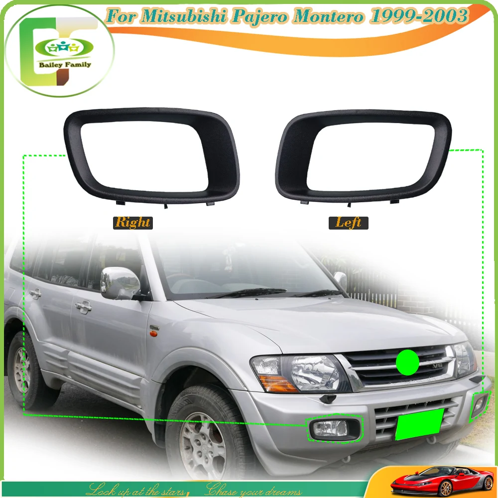

Bailey Front Bumper Fog Lamp Light Cover Hood Frame Grille Lid For Mitsubishi Pajero Montero V73 V75 V76 V77 V78 1999-2003