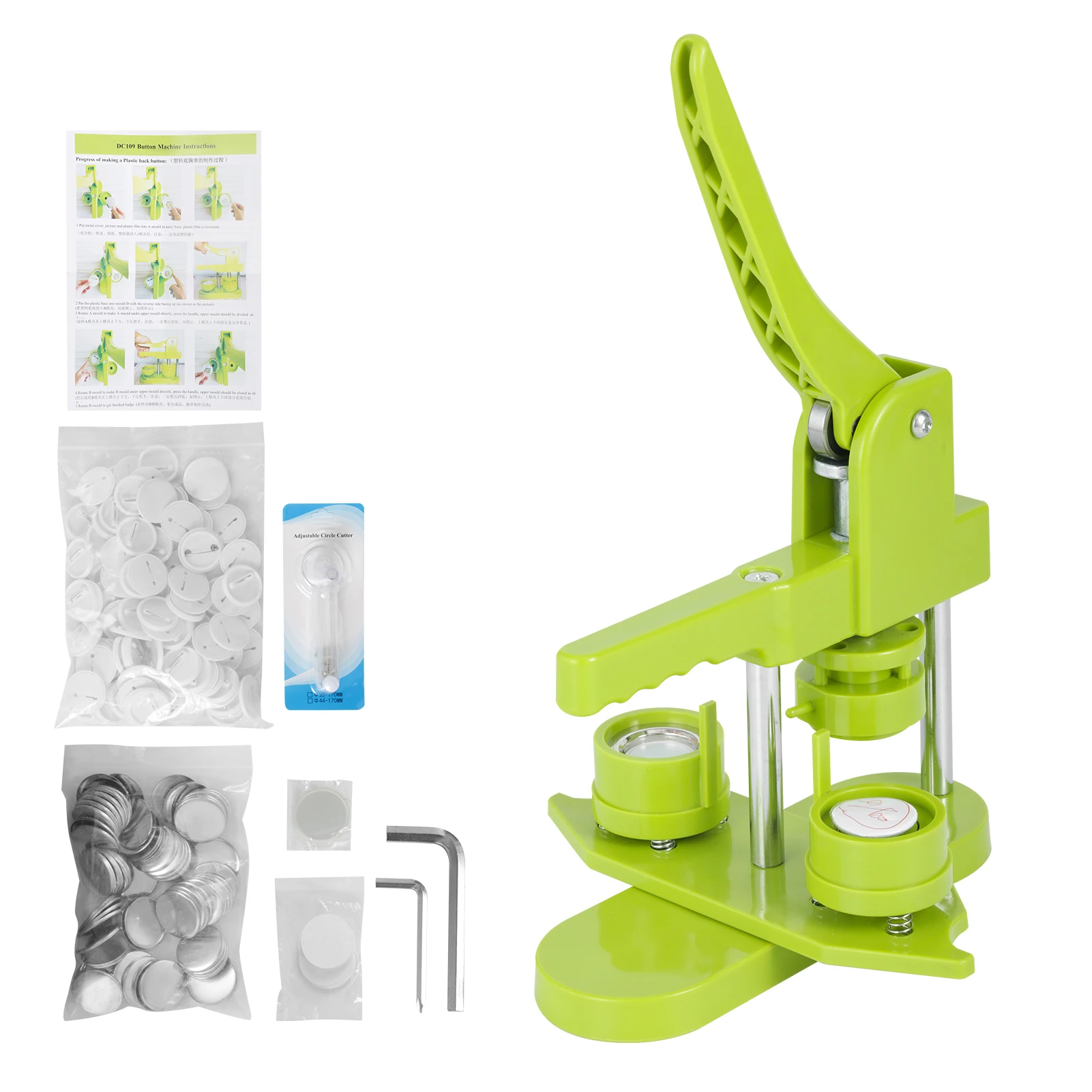 Macchina per la creazione di bottoni, kit per pressa per bottoni fai-da-te senza installazione da 1 '' (25 mm), design unico, regalo perfetto fai-da-te