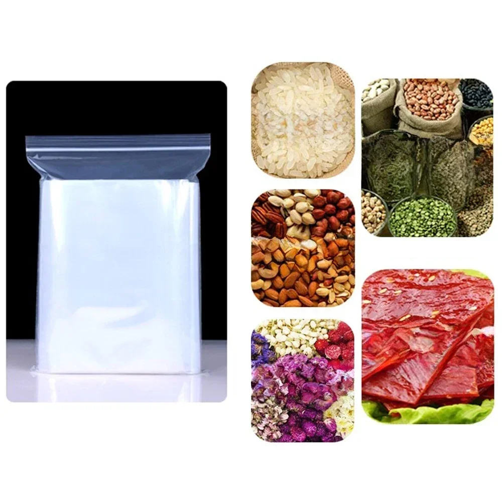 

Thick Zipper Sealed Bag, Transparent Plastic Food, Self Sealing, Storage Packaging Bag, Moisture-proof and Fresh-Keeping