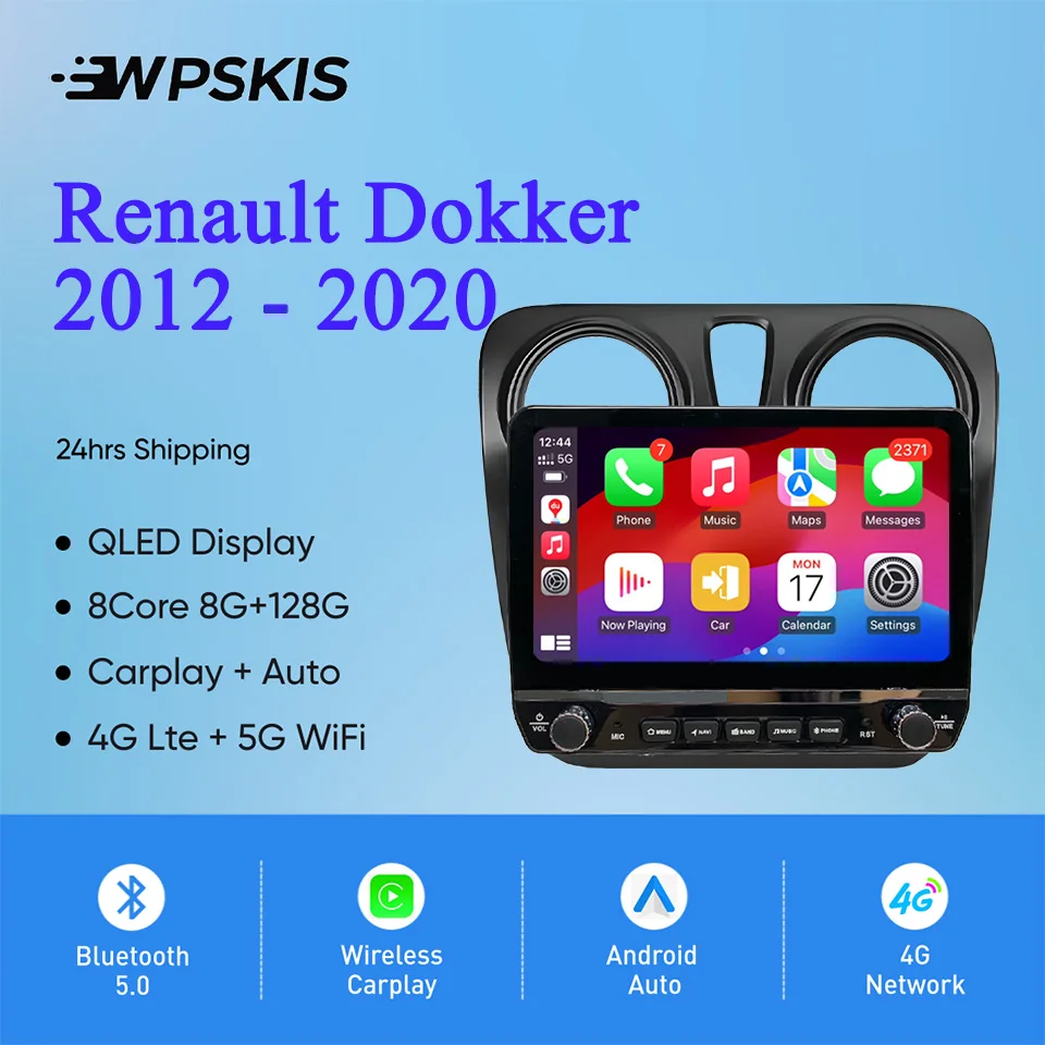 2Din Android 14 Autoradio Multimedia PC Tablet For Renault Dokker 2012 - 2020 GPS DVD Video Music Player Car intelligent systems