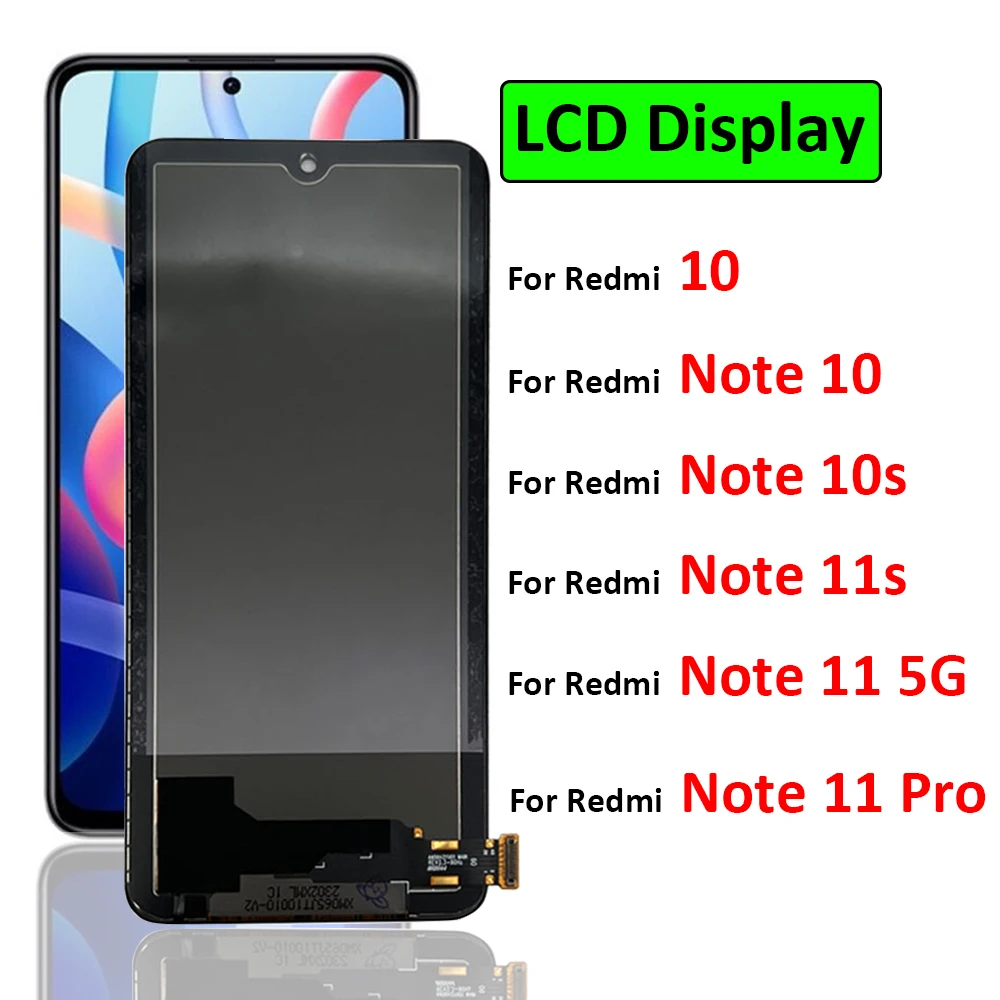 Display Screen For Xiaomi Redmi 10 Note 10 10s 11 11s Pro 5G  Touch Glass Digitizer For Redmi Note 11S LCD