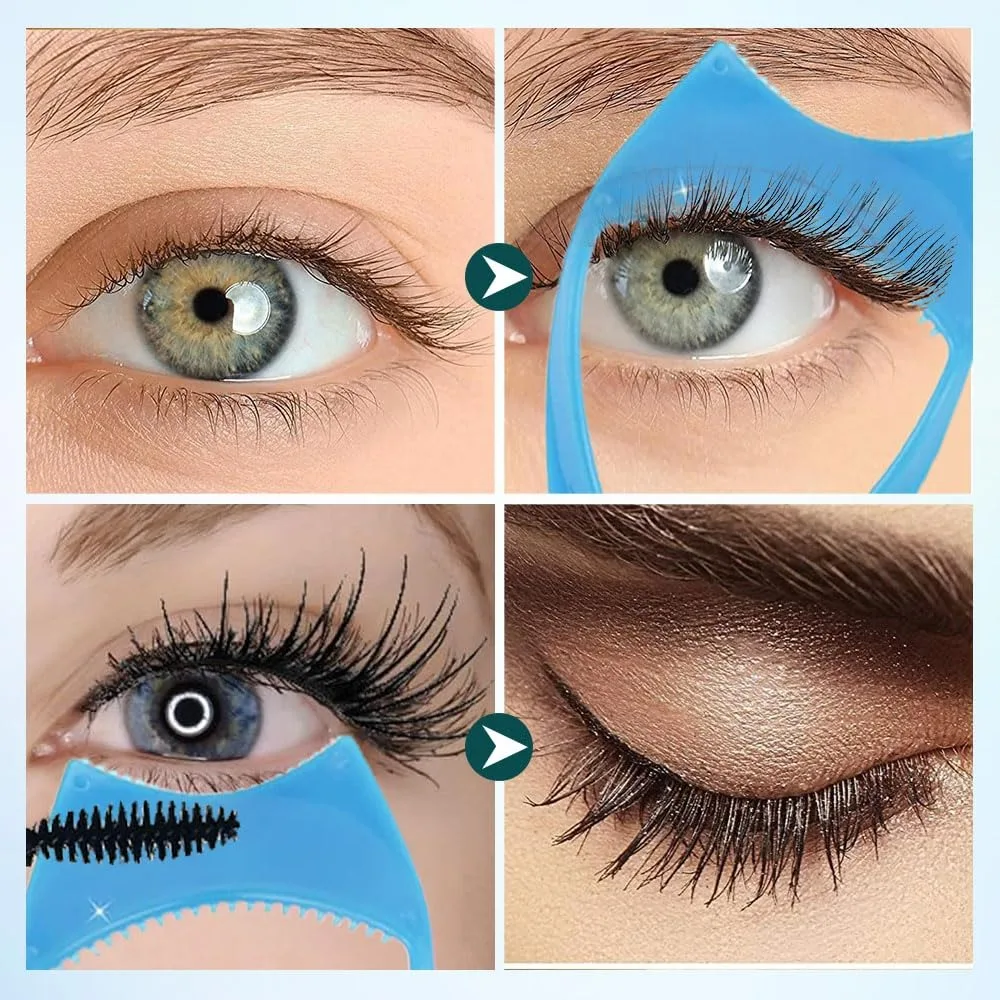 Eyeliner Assistant 3-In-1 Eyelash Comb Template Crystal Guide Mascara Shield Cosmetic Protect Eyes 3 In1 Eyelashes Tools Women