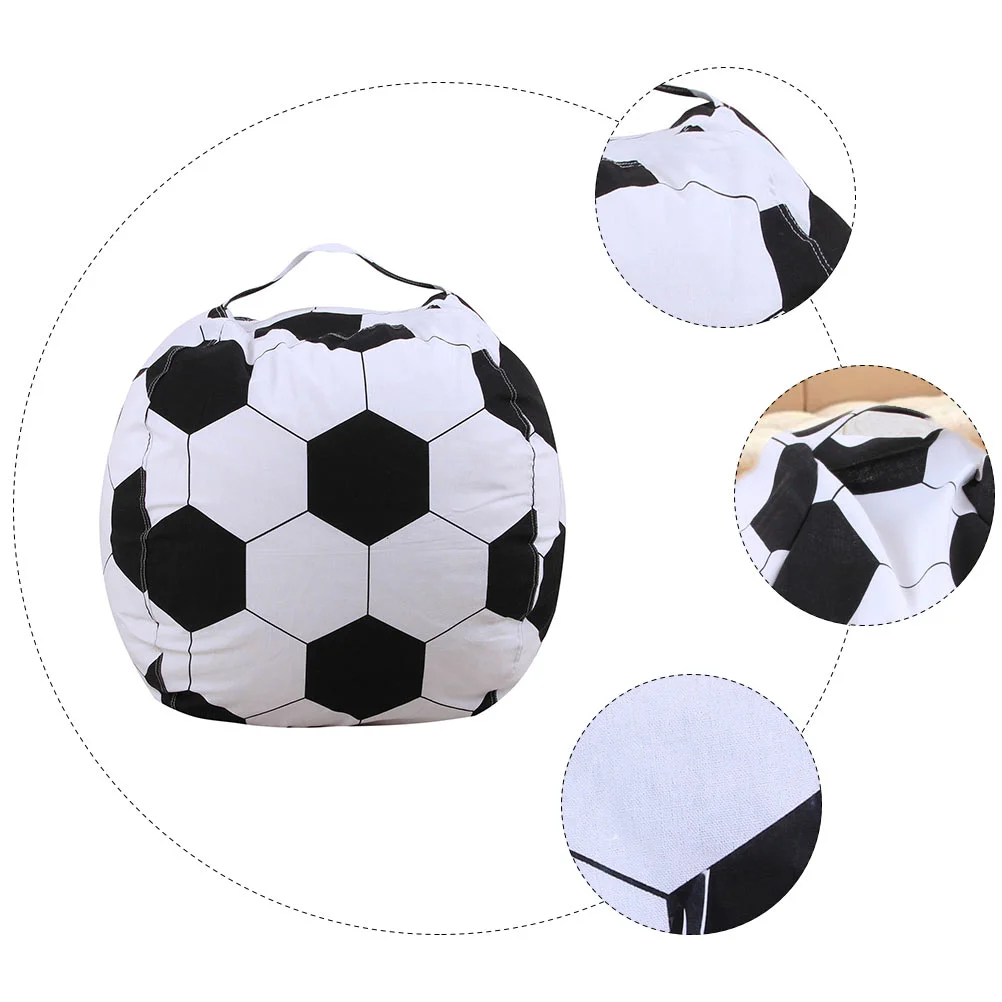 Stuffed Animals Zipper Beanbag Football Storage Soft Toy White Polyester Child Toys