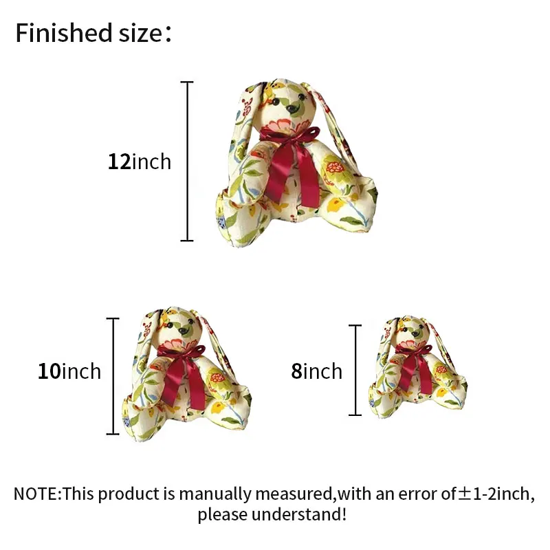 YOMDID Memory Bunny Sewing Template Animal Stuffed Acrylic Quilting Templates Dolls Sewing Pattern For Beginner with instruction