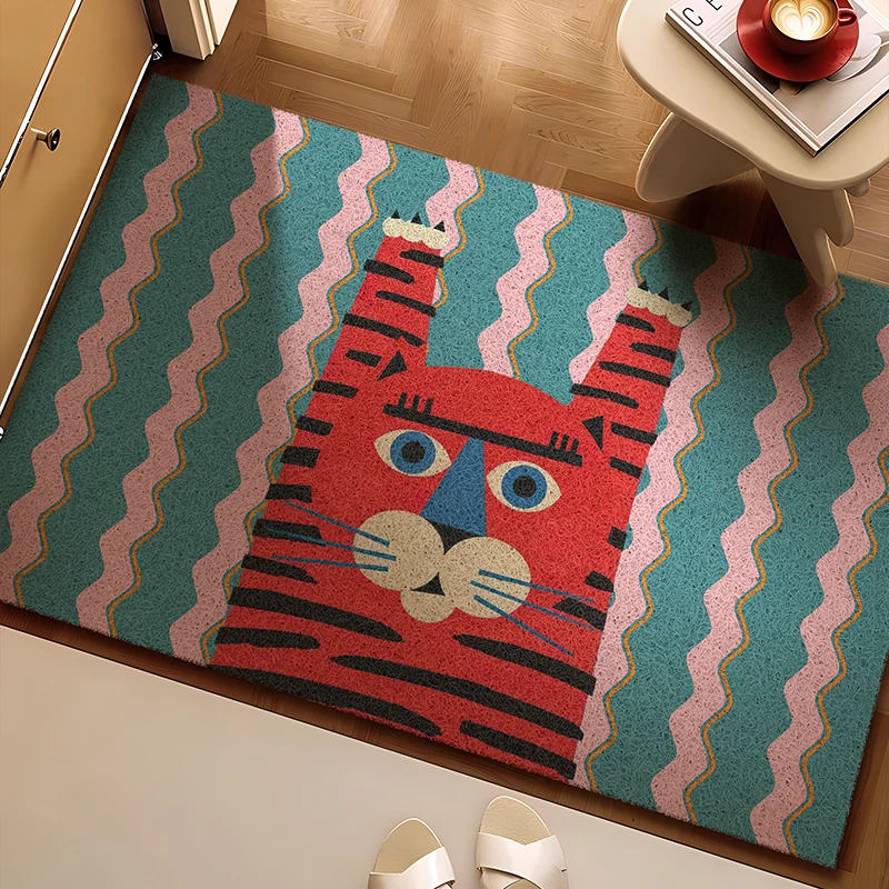 Dopamine household entrance door silk ring floor mat, door foot mat, foyer entrance door can be cut dirt-resistant carpet mat