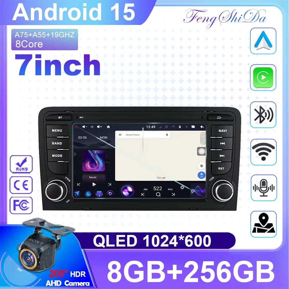 

Android Auto Radio For Audi A3 8P 2003-2011 S3 RS3 Sportback Carplay Car Multimedia RDS GPS No 2din Autoradio Head Unit Stereo