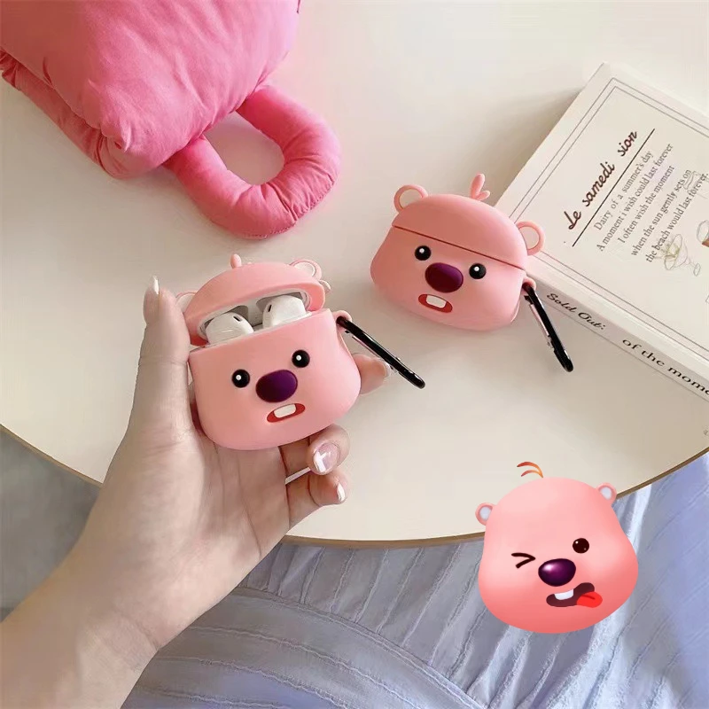Силиконовые чехлы Loopy для Airpods 1, 2, 3 Pro, чехол для зарядки наушников с героями мультфильмов, защитный чехол для наушников в стиле аниме с крючком