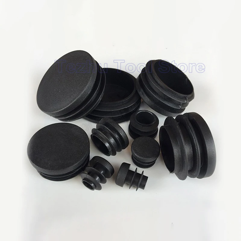 Czarny PE Plastikowy okrągły korek do rur Krzesło Antypoślizgowe podkładki pod stopy Uszczelniające korki Pokrywa 12mm 14mm 16mm 19mm 20mm 22mm 25mm 28mm 30mm-76mm — zdjęcie 7