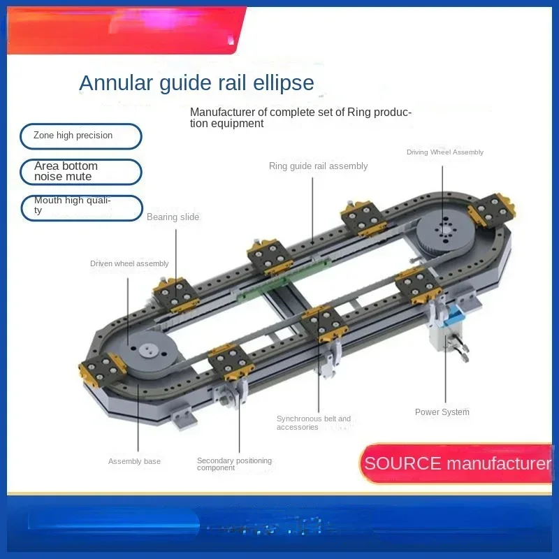 Applicable to Ring Guide Rail Chain V-Shaped Arc Roller Hanging Cam Heavy Load Linear Precision round Rectangular Track