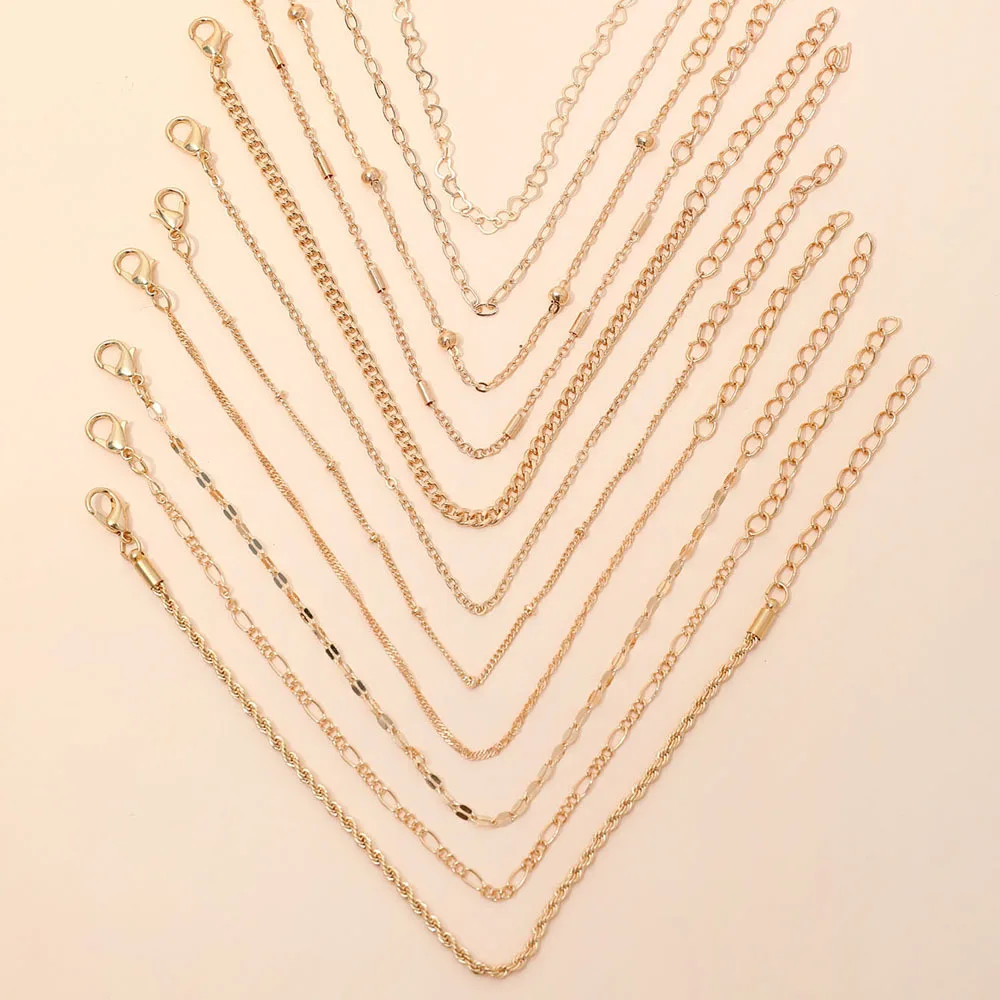11Pcs Boho Twist Chain Bracelet Set For Women Punk Gold Silver Color Adjustable Cuban Link Bracelet Fashion Party Jewelry Gift image 2