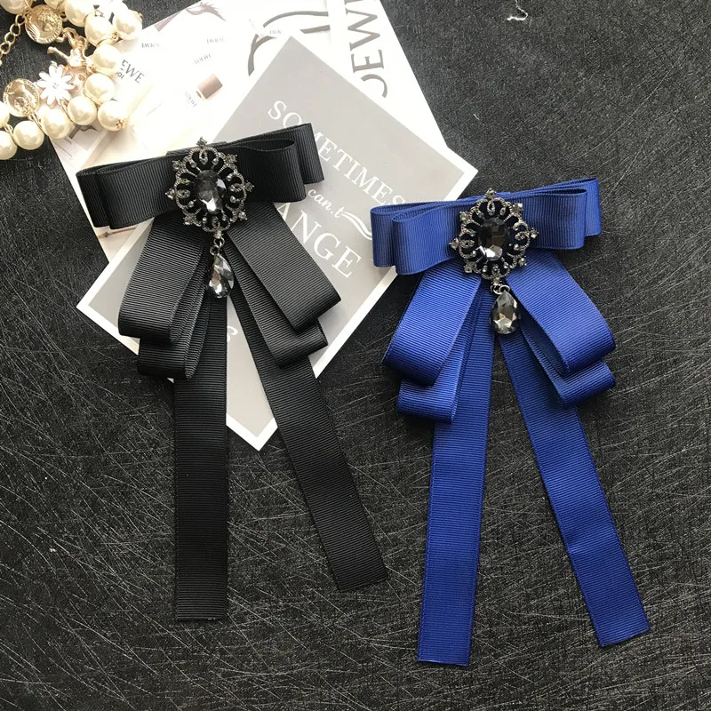 Collar Flower Women's Men's Vintage British Korea Uniform Shirt Neckline Accessories Rhinestone Bow Tie Handmade Jewelry Gifts