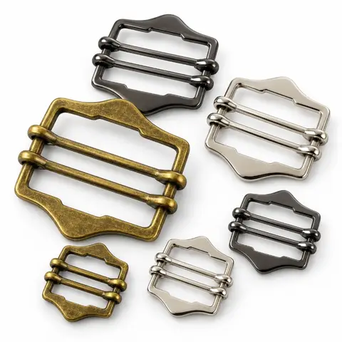 10/20/50Pcs 20-40mm Metal Tri-Glide Slider Buckles Backpack Strap Buckle Travel Webbing Roller Camera Bag Length Fixing Hardware