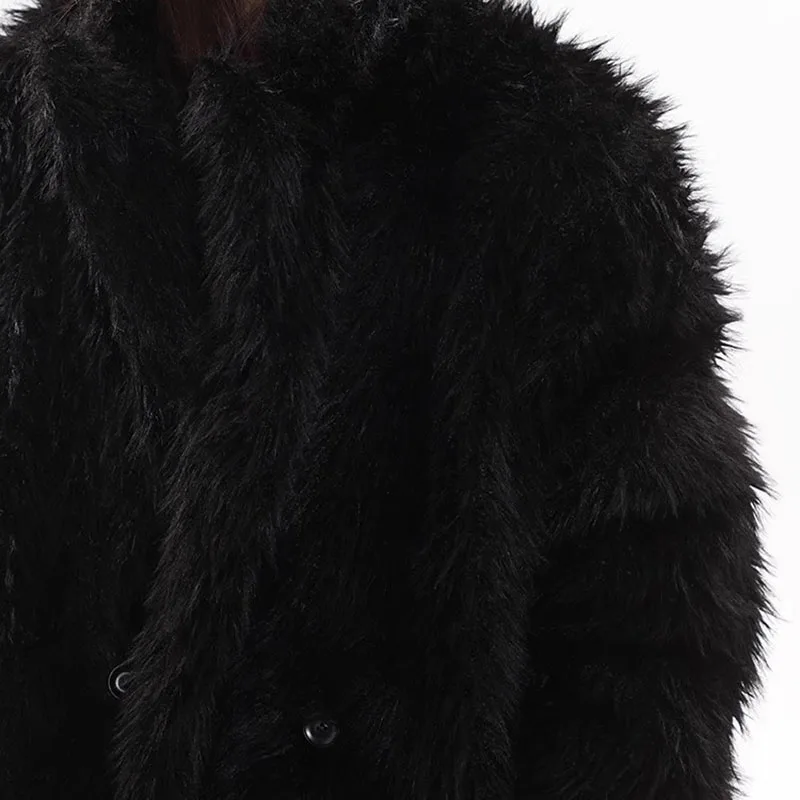 Casaco de pele de alta qualidade imitando pele de raposa elegante casaco engrossado 2025 novo temperamento inverno casaco de pele feminino h609